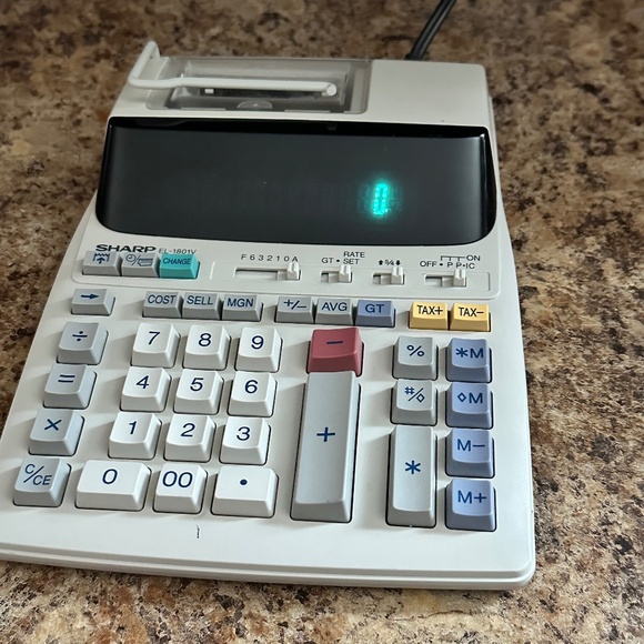 Business Calculator Sharp EL-1801V Portable 12-Digit 2-Color Serial Printing - Picture 1 of 8